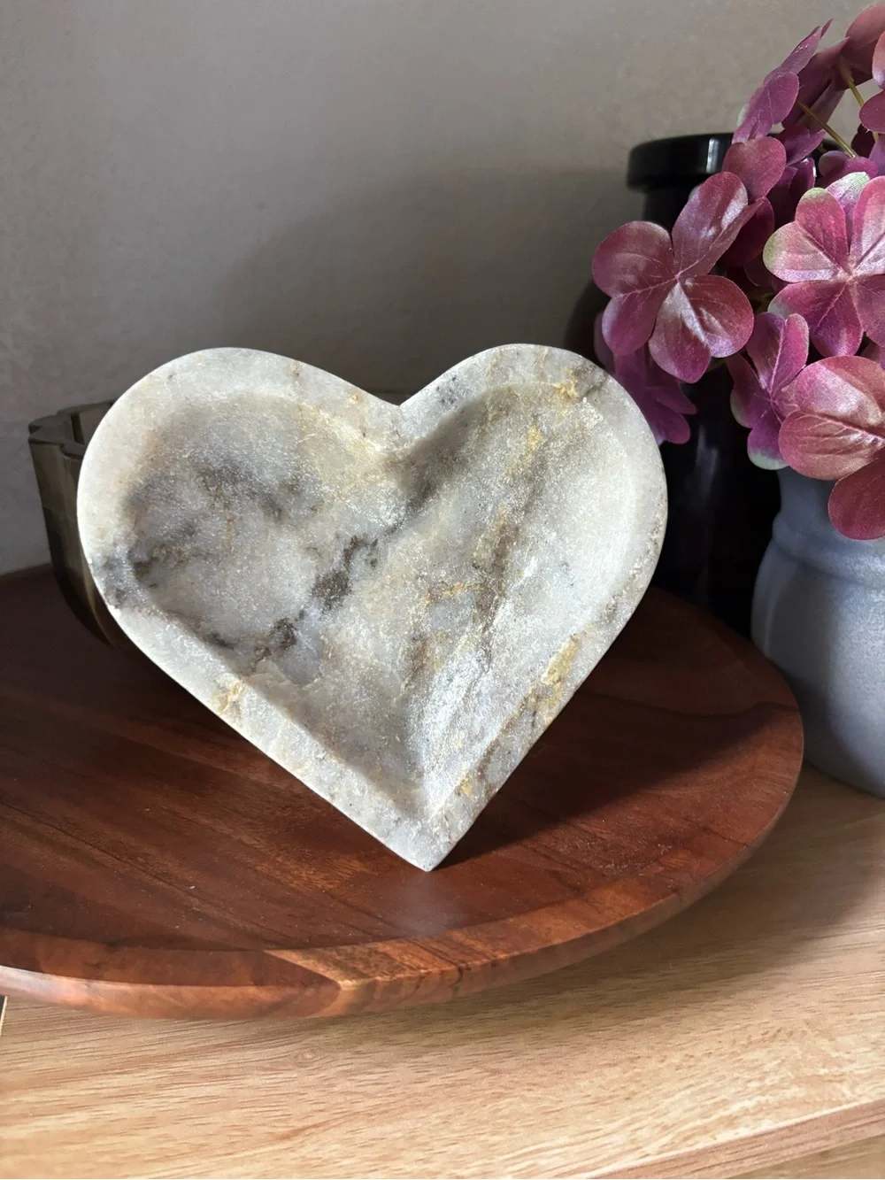 Threshold Heart Marble Jewelry Dish in White, Gray, and Gold